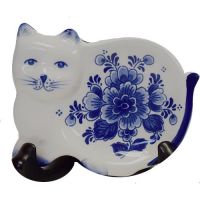 Teabag Holder Delft Blue Cat